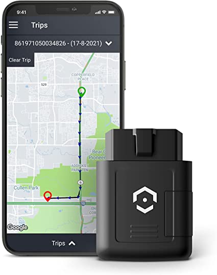 Amcrest GPS Tracker for Vehicles - No Contracts - Real Time Tracking, Geofencing, 1-Year OBD Data, Easy Plug & Play Install, Instant Alerts & Reports, Track Vehicles & Loved Ones, Activation Required