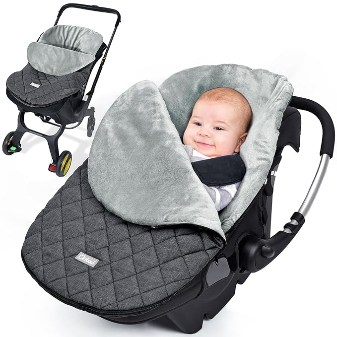 Orzbow Canopy Style Bunting Bag Weather in Car Seats and Strollers, Infant Blanket Warm in Winter(Dark Grey)