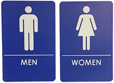 Men's and Women's Restroom Signs, ADA-Compliant Bathroom Door Signs for Offices, Businesses, Restaurants | Made in USA