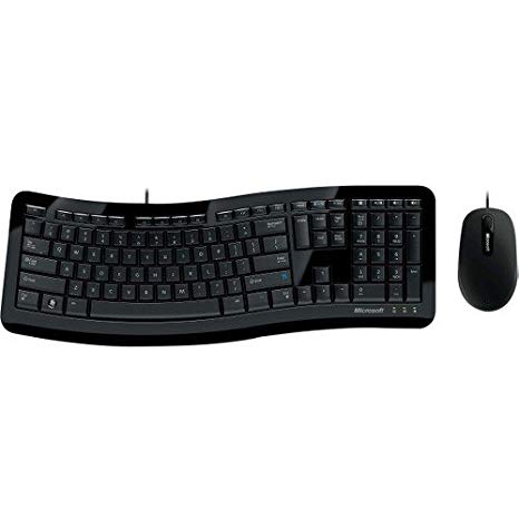 Microsoft Comfort Curve Desktop 3000 for Business 7ZJ-00018 Black USB Wired Ergonomic Keyboard and Mouse