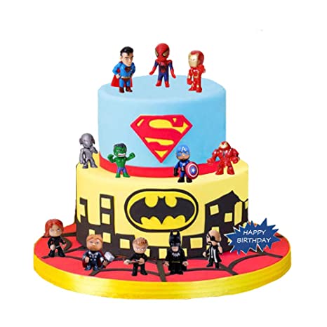 12PCS Avengers and Superheros cake topper,Cupcake Topper,cup cake topper, Superheros mini action figures,Children Party Decoration ,Children Shower Birthday Party Supplies