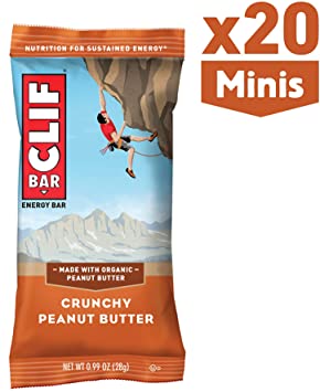 CLIF BAR - Mini Energy Bars - Crunchy Peanut Butter - (0.99 Ounce Snack Bars, 20 Count) (Packaging May Vary)