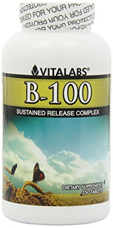 Vitalabs Vitamin B-100 Complex, Sustained Release Tablets, 250 Tablets