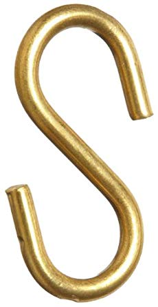 Brady 23305 1-3/4" Size Solid Brass "S" Hook (Pack Of 100)