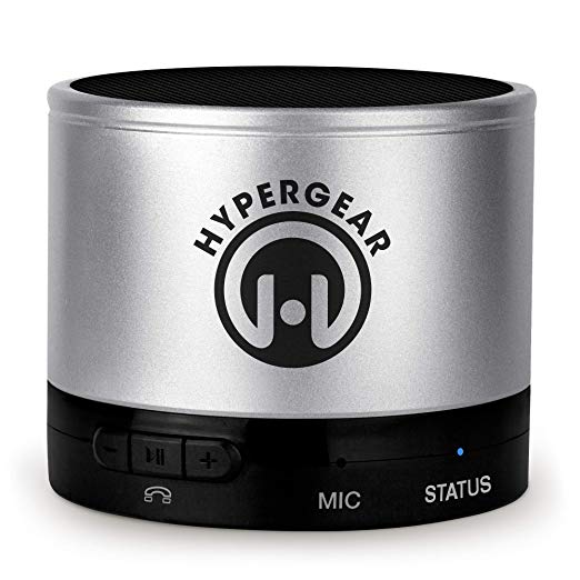 HyperGear MiniBoom Wireless Speaker Is Engineered To Deliver HD Stereo Sound & Precision Bass. Connect Any Bluetooth-enabled Device To Stream Music or Take Calls With The Hands-free Speaker (Silver)