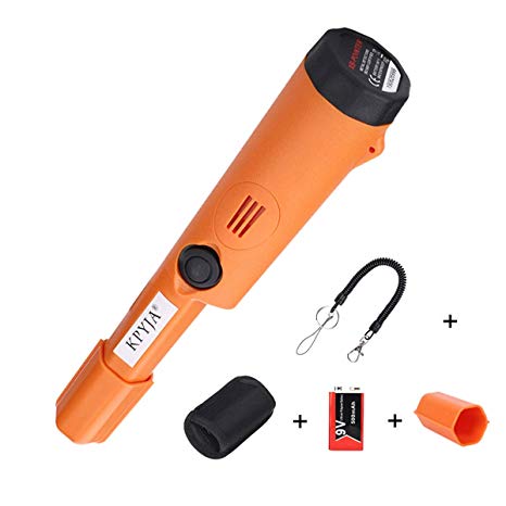 KPYJA Pinpointer Metal Detector Waterproof with Pin-Case, Belt Holster and Retractable Hanging Wire, IP68 Water-Resistant, Potable Treasure Hunting Tool with Buzzer Vibration LED Indicator