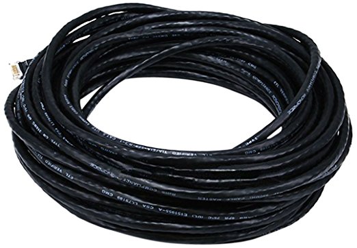 Monoprice 50-Feet 24AWG Cat6 550MHz UTP Ethernet Bare Copper Network Cable, Black (102323)