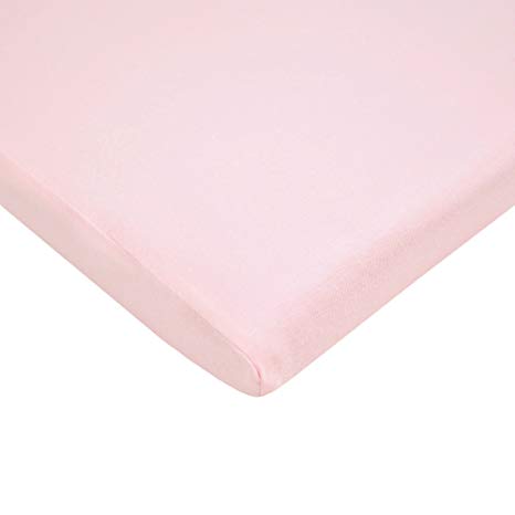 TL Care Supreme 100% Natural Cotton Jersey Knit Fitted Cradle Sheet, Pink, Soft Breathable, for Girls