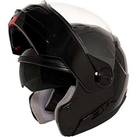 Hawk ST-1198 'Transition' 2 in 1 Glossy Black Modular Helmet - Large