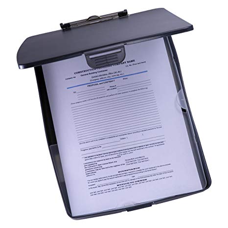 Officemate Super Storage Supply Clipboard Case, Black Clipboard (83393)