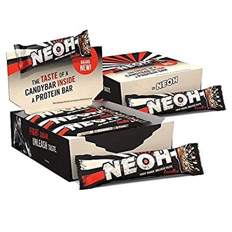 NEOH Low Carb Protein/Candy Bar - Keto, Low Sugar (1 gram) - Chocolate Crunch (2 Packs of 12)