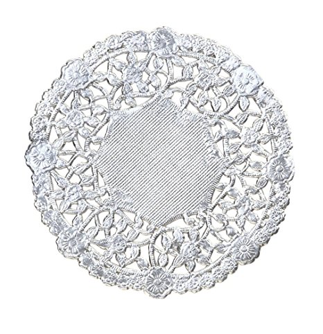 Hygloss 12-Inch Round Silver Doilies, 12-Pack