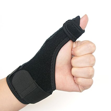 Thumb Brace Stabiliser with Support Splint - KingOfHearts™ Thumb Stabilizer with Metal Splint and Adjustable Wrist Strap for Injury Supporting, Sports Protection - Left Hand, Box Packaging