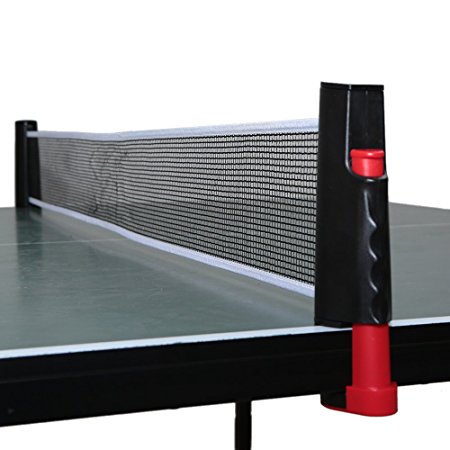 Lixada 2m / 6.6ft Portable Retractable Telescopic Table Tennis Net Rack Replacement Ping Pong Kit With Spring Clip