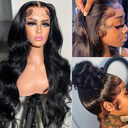 Arabella 20inch Lace Front Wigs Human Hair 13x4 Body Wave HD Lace Front Wigs 10A Brazilian Body Wave Wigs With Baby Hair 180% Density Natural Color (20inch, 13x4 Body Wave Wig)