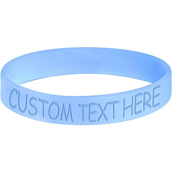 Body Candy Customizable Light Blue Silicone Style 2 Stretch Personalized Message Bracelet