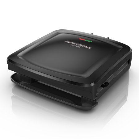 George Foreman Rapid Grill Series 4-Serving Removable Plate Electric Indoor Grill and Panini Press, Black, RPGF3601BKX
