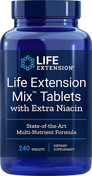 Life Extension Mix (Multi-Vitamin) with Extra Niacin, 240 Tablets