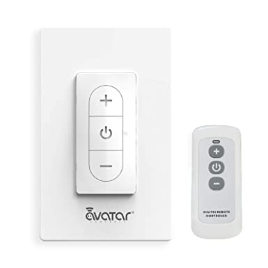 Smart Dimmer Switch with RF Remote Controller, Avatar Controls Wi-Fi Light Switch Compatible with Alexa Google Home Assistant, in Wall, No Hub Required, Standard Plate, Neutral Wire Needed