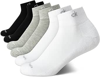 Calvin Klein Women's Athletic Sock - Cushion Quarter Cut Ankle Socks (6 Pack)