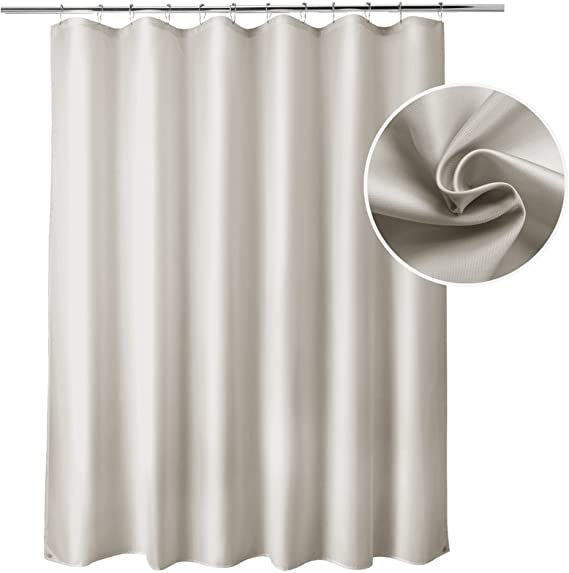 Titanker Fabric Shower Curtain Liner Washable, 70 x 72 Inches, Khaki Shower Liner Fabric with 2 Magnets, Waterproof Bathroom Shower Liner Soft Lightweight Polyester, Khaki