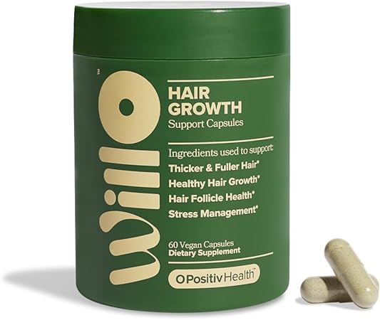 WILLO Hair Growth Support for Women - Hair Vitamins for Hair Loss & Thinning Hair - Supports Thicker, Fuller Hair & Healthy Hair Growth - Lustriva®, Saw Palmetto, Holy Basil - 30 Servings (Pack of 1)