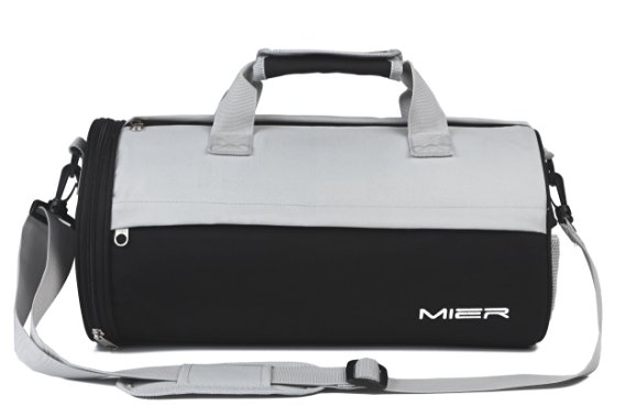 MIER Barrel Travel Sports Bag for Women and Men Small Gym Bag with Shoes Compartment