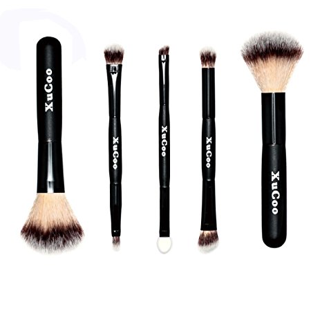 5 Pcs Professional Makeup Brushes Set Foundation Contour Blending Eyeshadow Lip Brush Blush Brush Travel set