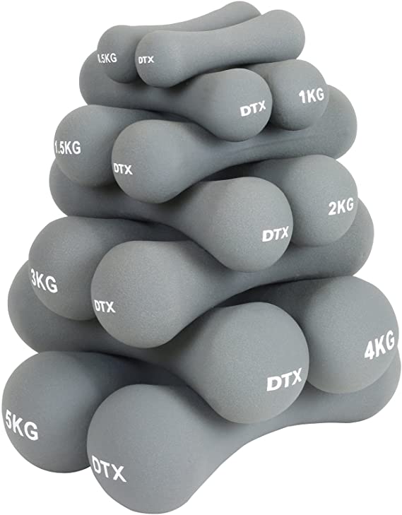 DTX Fitness 2 x Grey Dumbbell Hand Weights - 2 x 1.5kg