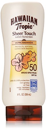 Hawaiian Tropic Sunscreen Sheer Touch Broad Spectrum Sun Care Sunscreen Lotion - SPF 50, 8 Ounce (Pack of 2)