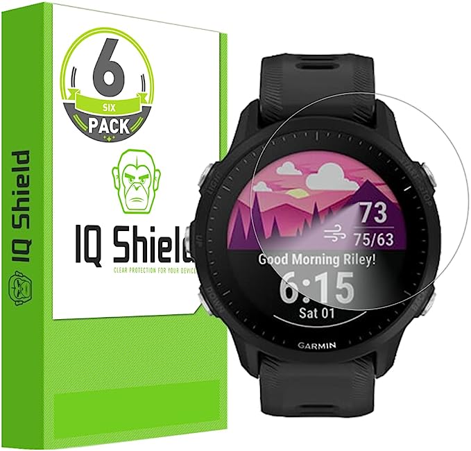 IQShield Screen Protector Compatible with Garmin Forerunner 955/955 Solar (6-Pack) Anti-Bubble Clear Film