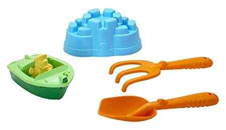 Sand & Water Play Sport Boat w. Rake and Shovel