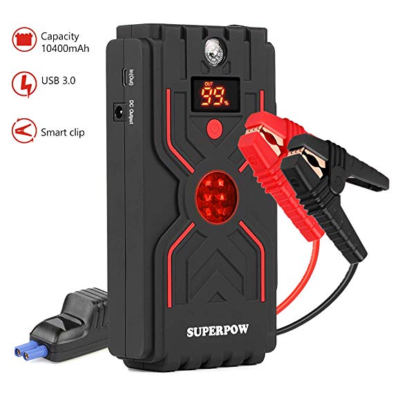 1200A Peak Portable Car Jump Starter (For 7.0L Gas, 5.5L Diesel Engine) Auto Battery Booster Power Bank and Phone Charger with Quick Charge 3.0 and Built-in LED Flashlight