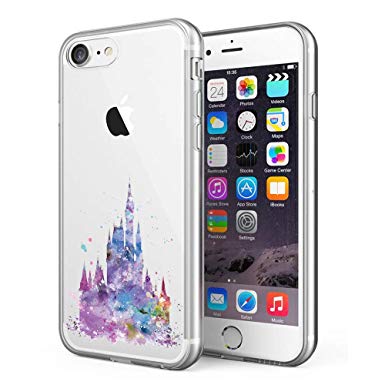 Litech™ Case for Apple iPhone 7 / iPhone 8 [Flexfit] Premium Clear Scratch-Resistant Cute Creative Artistic Design [Wireless Charging Compatible] (Castle)