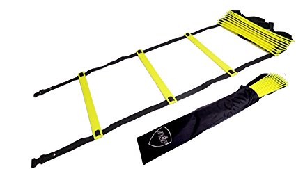 Pepup Sports Super Flat 12 Rungs Adjustable Speed Agility Ladder with Carry Bag, 20'