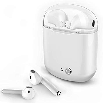 Bluetooth Earbuds,Wireless Headphones Stereo in-Ear Earphones Hands Free Noise Cancelling X 8 8plus 7 7plus 6S Samsung Galaxy S7 S8 iOS Android Smart Phones. (Travel Carrying case Included)