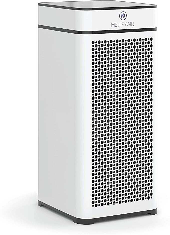 Medify MA-40-UV Air Purifier with True HEPA H14 Filter + UV Light | 840 sq ft Coverage | for Allergens, Smoke, Smokers, Dust, Odors, Pollen, Pets | Quiet 99.9% Removal to 0.1 Microns | White, 1-Pack