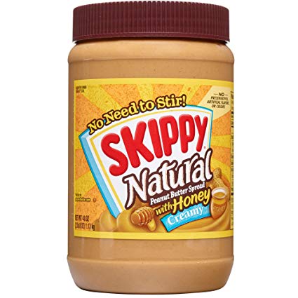 Skippy Natural Creamy Peanut Butter Spread with Honey, 40 Ounce