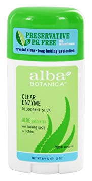 Alba Botanica Deodorant Stick Clear Enzyme Aloe Unscented - 2 oz Pack of - 2