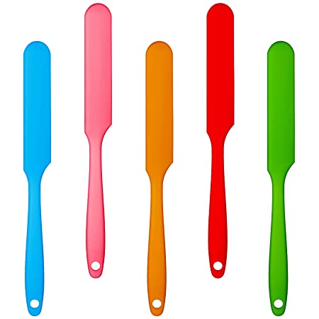 5 Pieces Non-Stick Wax Spatulas Silicone Spatula Waxing Applicator Easy to Clean Reusable Large Hard Wax Sticks for Home Salon Body Use, 5 Colors