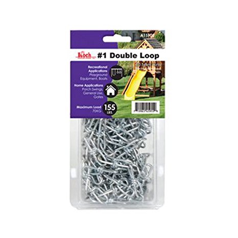 Koch A15884 No.3 by 50-Feet Double Loop Chain, Zinc Plated