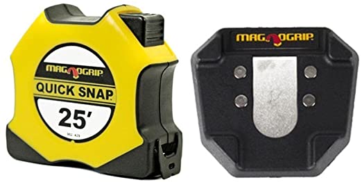 MagnoGrip 002-429 25ft. Quick Snap Magnetic Tape Measure, Yellow