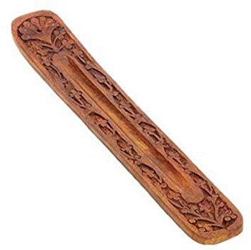 Handmade Boat Wooden Carved Incense Sticks Burner Ash Catcher Holder 10" L