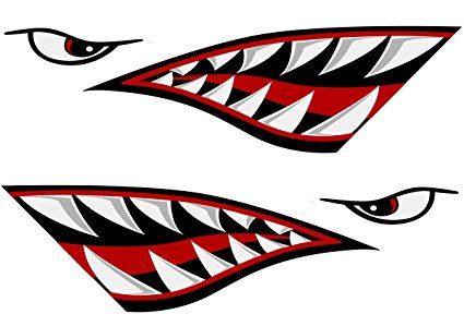 Alemon Shark teeth Mouth Reflective Decals Sticker Fishing Boat Canoe Car Truck Kayak Graphics Accessories