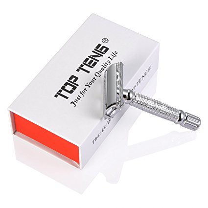 TOP TENG - Safety Razor   10 Superior Premium Platinum Double Edge Razor Blades   Nice Gift Box
