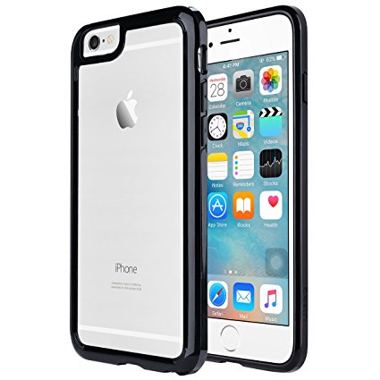 iPhone 6S Case,iPhone 6 Case,ULAK Clear Slim Soft Bumper Cases with Hard Clear Back Panel Cover for Apple iPhone 6 6s 4.7 Inch (Crystal Clear / Black)