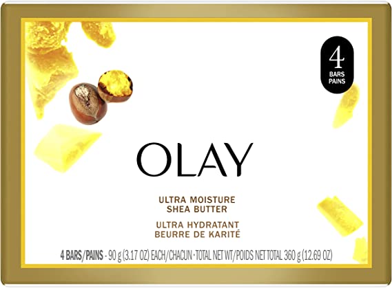 Olay Moisture Outlast Ultra Shea Butter Beauty Bar 90g, 4 Count