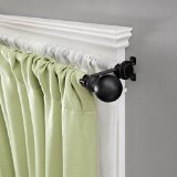 Kenney Double Matte Window Curtain Rod Ball End 66 to 120-Inch Black