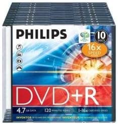 Philips DVD R 4.7 GB 10-Pack Slim Case 16X