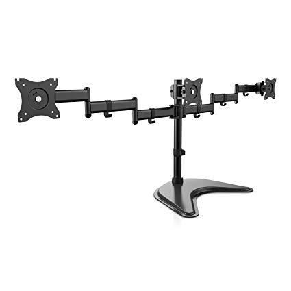 V7 DS1FST-1N Triple Swivel Desk Stand Mount (Vesa 100x100,75x75, up to 17.64 lbs)